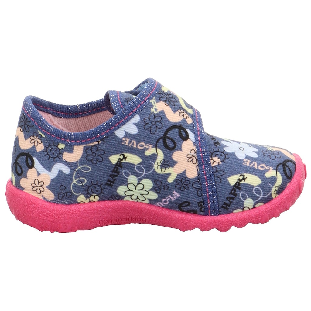 Superfit Hausschuh »SPOTTY WMS: Mittel«, Klettschuh, Kindergarten Schuhe mit Klettriegel