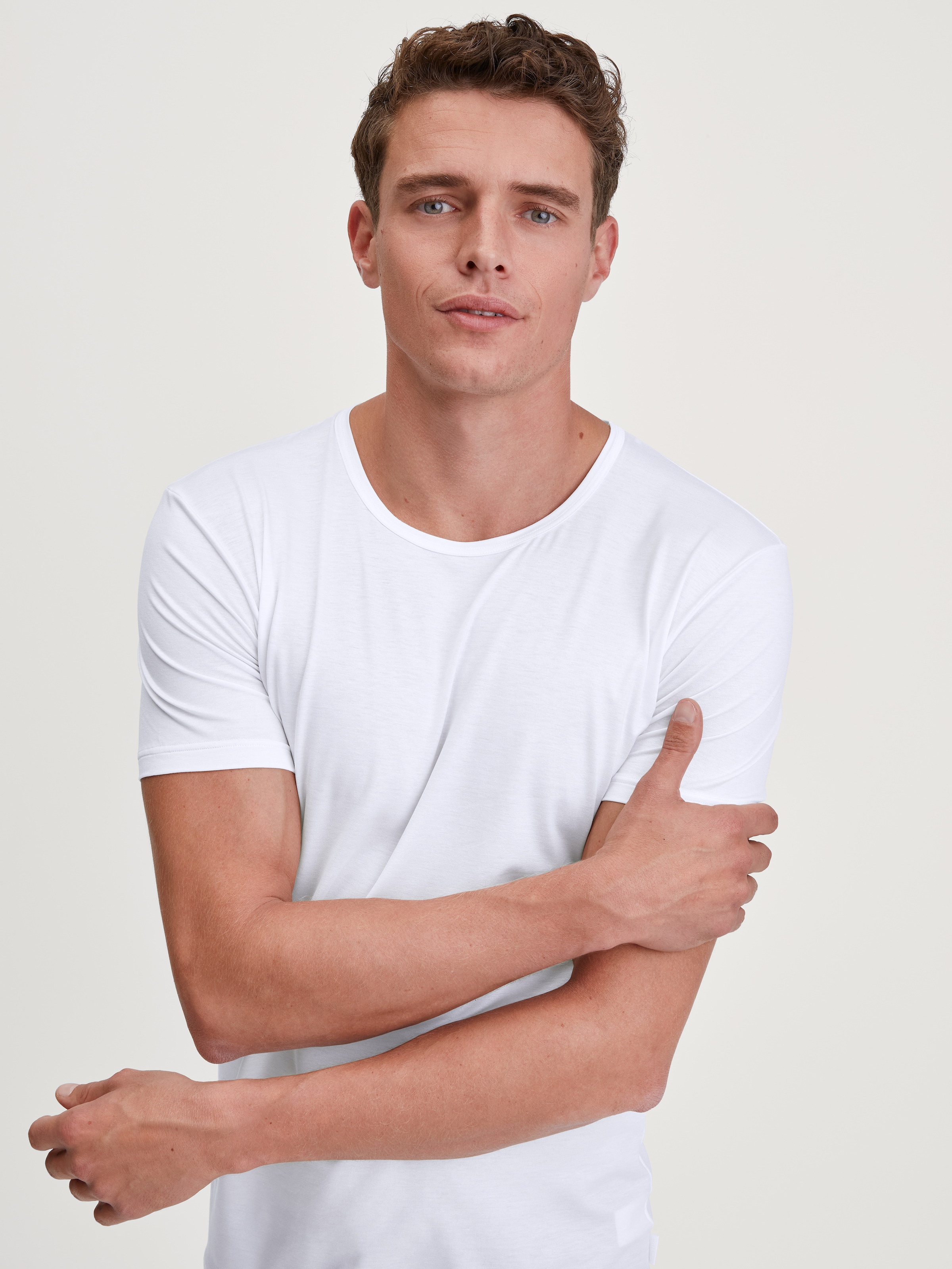 CALIDA T-Shirt, Rundhals-Ausschnitt, Single Jersey, elastisch, weich, Kurzarm