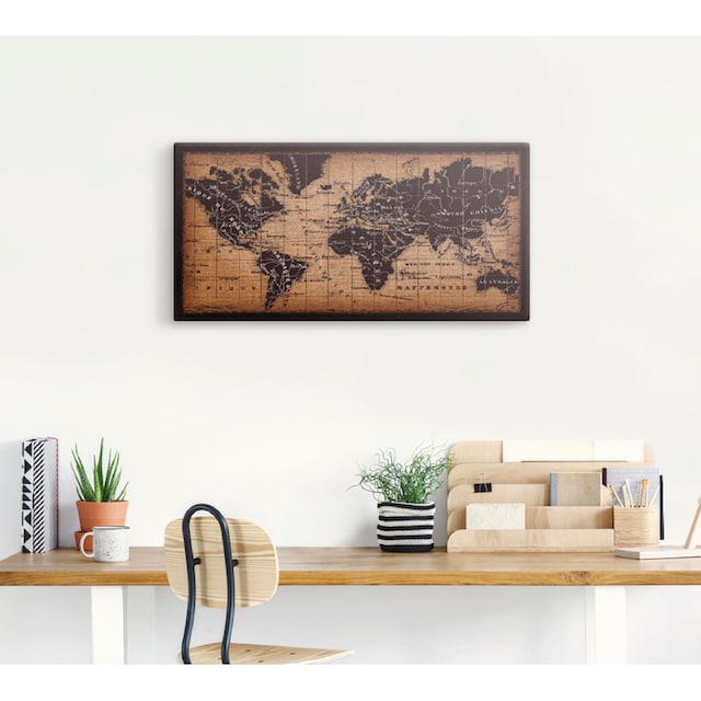 Artland Wandbild »Alte Weltkarte«, Landkarten, (1 St.), als Leinwandbild,  Wandaufkleber oder Poster in versch. Größen bei OTTO