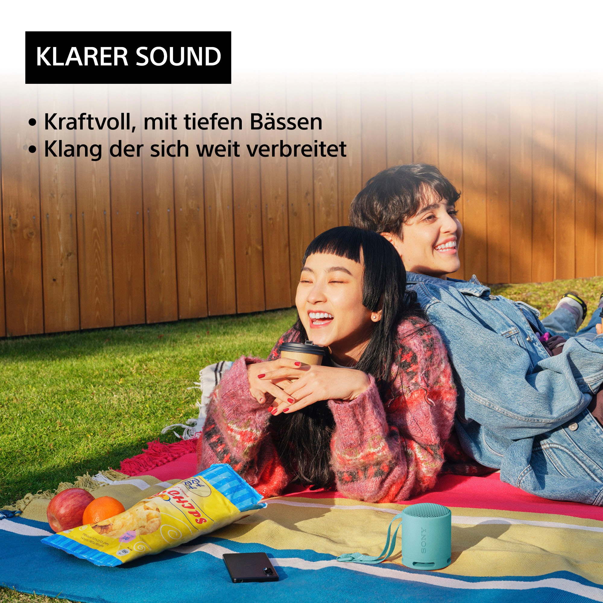 Sony Bluetooth-Lautsprecher »SRS-XB100«, Kabellos, wasser- und staubdicht, 16-Std.-Akku, umweltfreundlich
