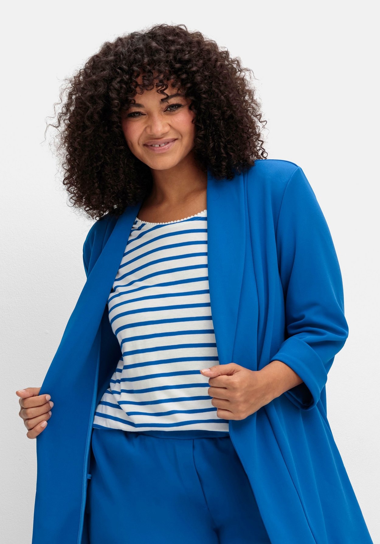 Sheego Longblazer »Langer Blazer mit Schalkragen und 3/4-Ärmeln«