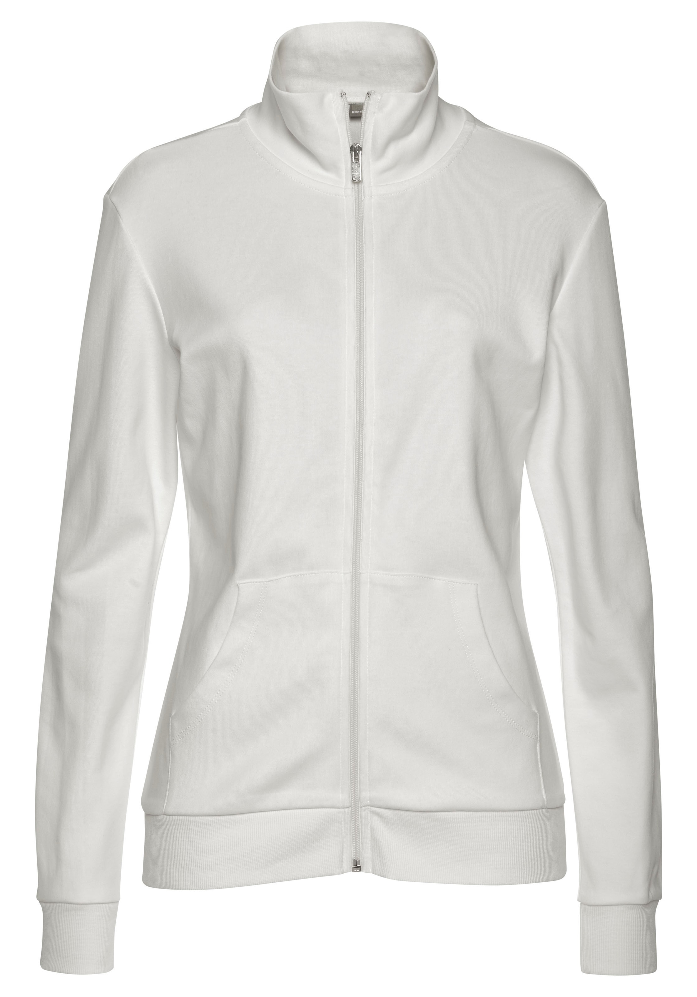 Bench. Loungewear Sweatjacke mit glänzender Logostickerei am Stehkragen, Loungeanzug