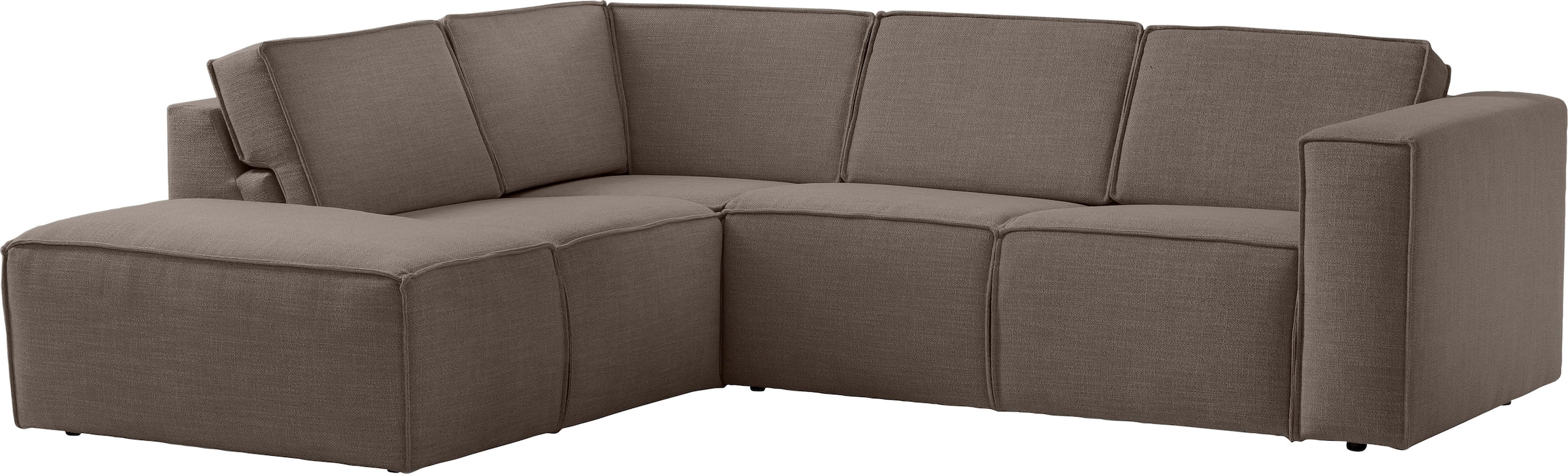 TRENDMANUFAKTUR Ecksofa »Dice, aktuelles Design, L-Form, mit komfortabler«, Sitztiefenverstellung und Kaltschaumpolsterung toller Sitzkomfort