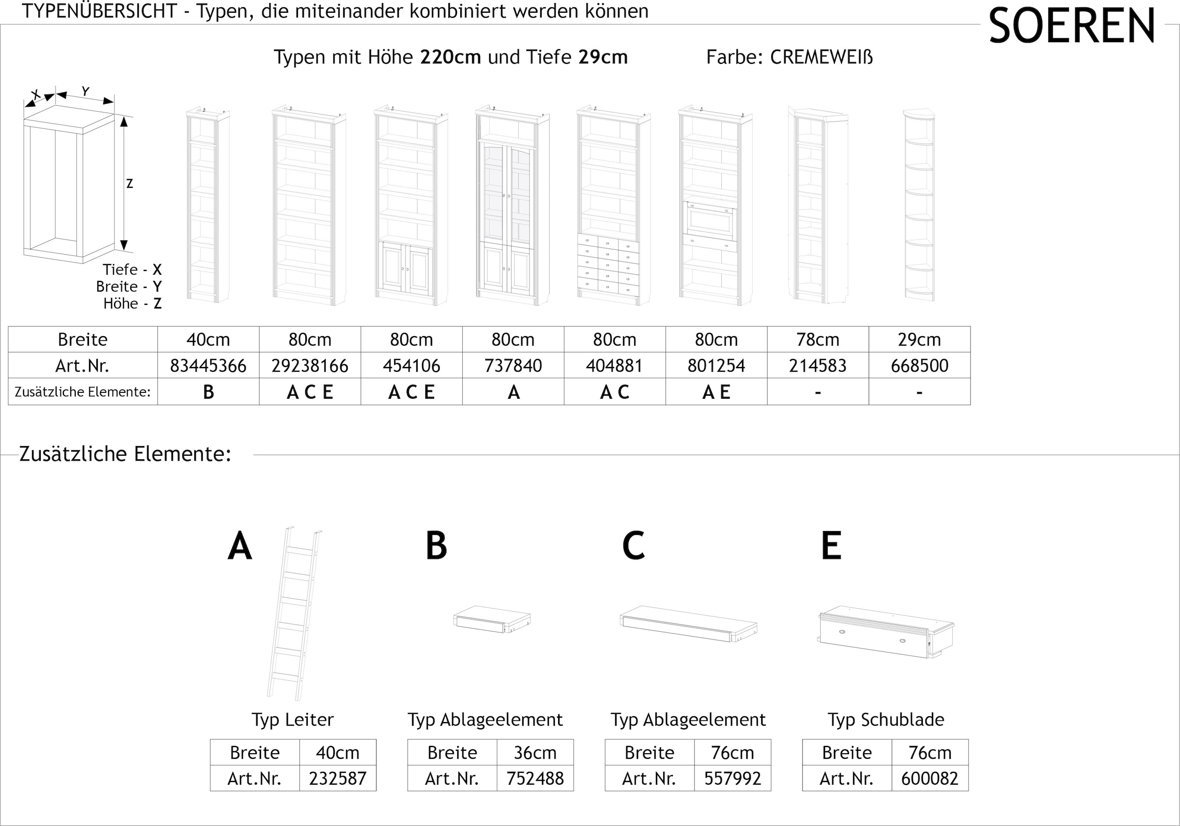 Home affaire Bücherregal »Soeren«, aus massiver Kiefer, in 2 Höhen, Tiefe 29 cm, mit viel Stauraum