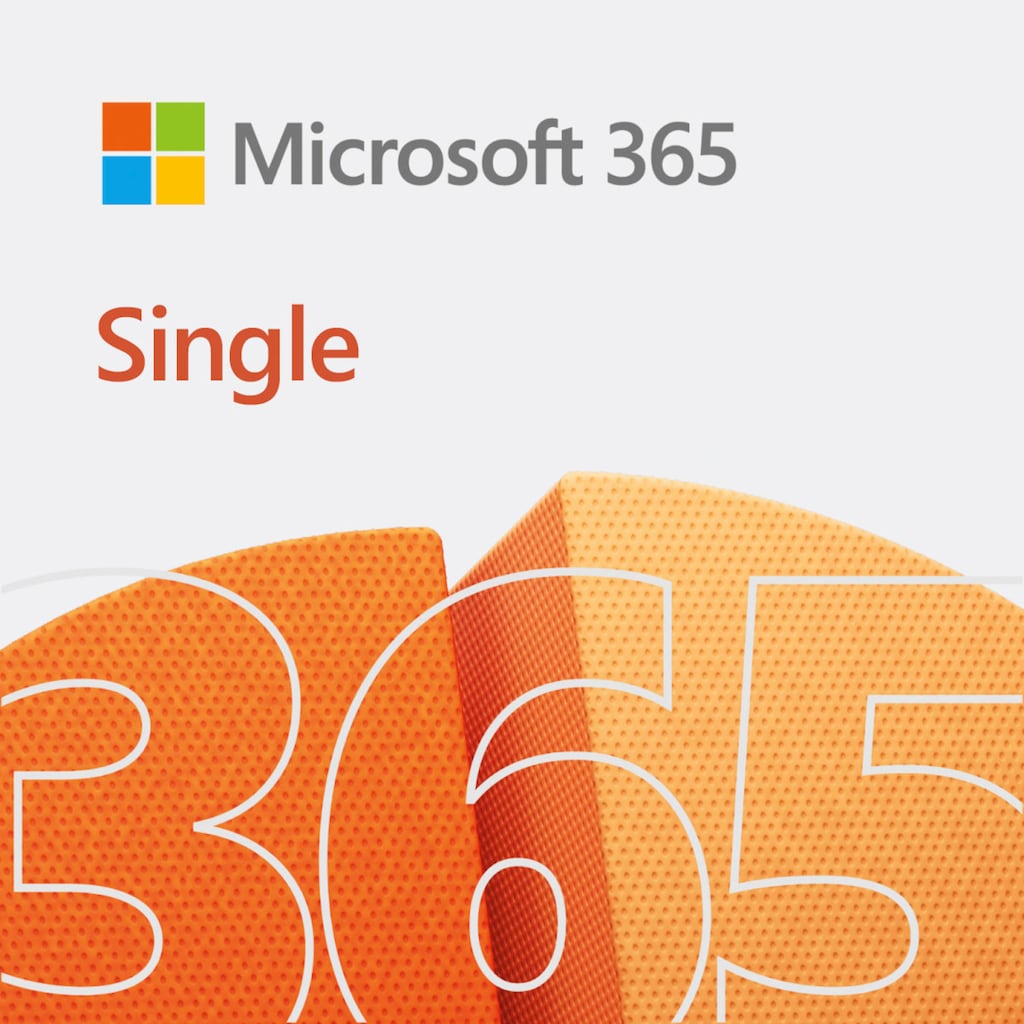 Microsoft Officeprogramm »original Microsoft 365 Single für 1 Person«, (1 St.), Premium-Office-Apps, 1 TB OneDrive Cloudspeicher, Product Key in Box