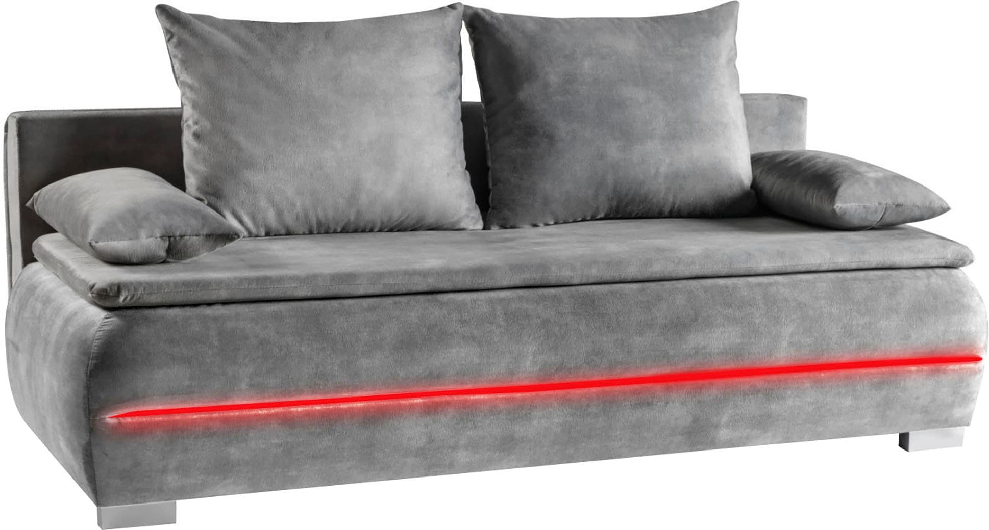 WERK2 Schlafsofa »Tekla LED, Bettcouch Breite 206cm, Liegefläche 200/140cm,«, 2-Sitzer Schlafcouch mit Bettkasten & stylischer RGB-LED-Beleuchtung