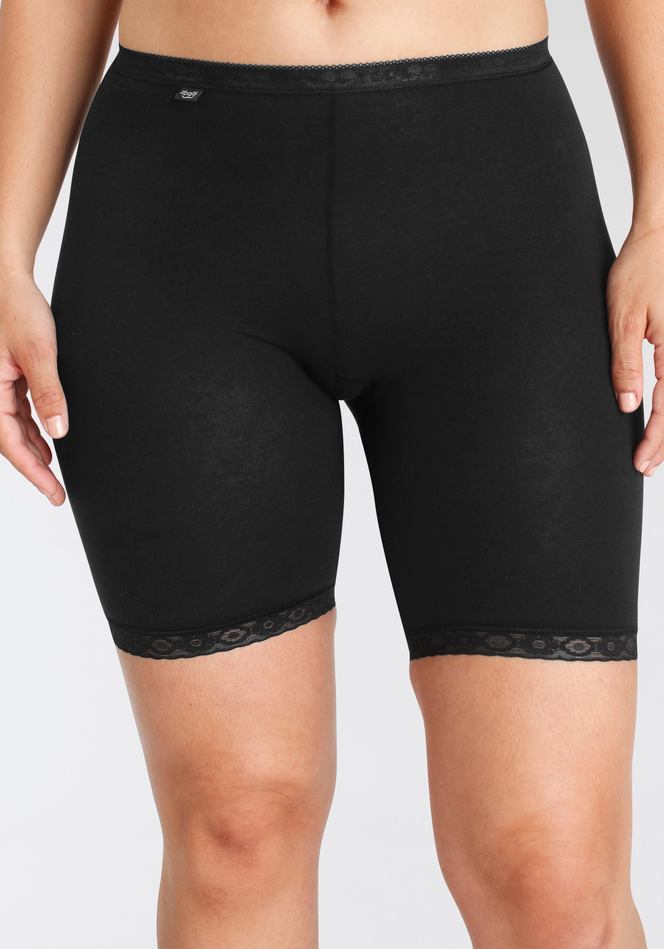 sloggi Lange Unterhose »Basic+ Long 2P«, (2er Pack), Long-Pants mit Spitzenbesatz