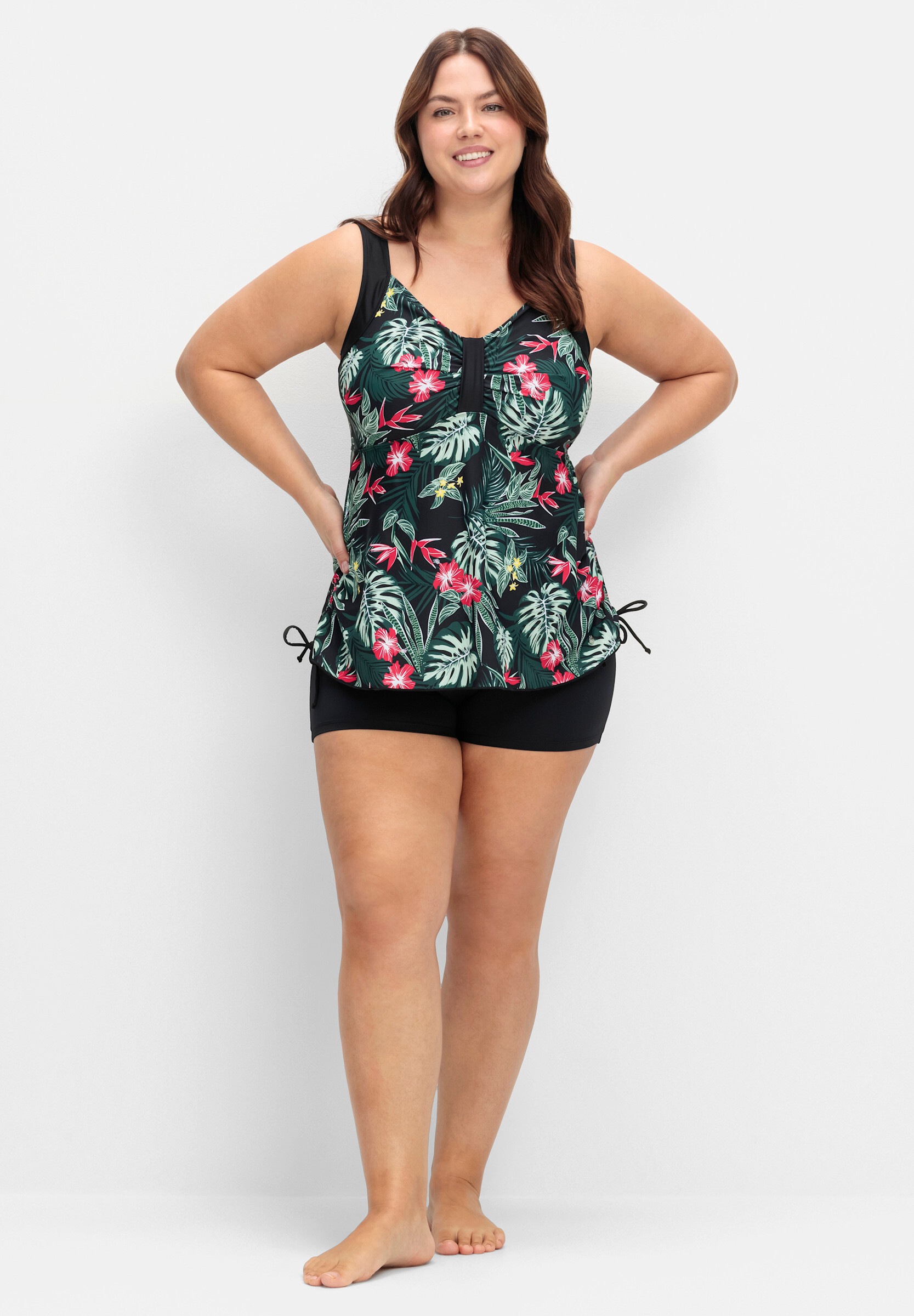 Sheego Tankini »Tankini-Top Tankini-Oberteil mit Tropical-Print«