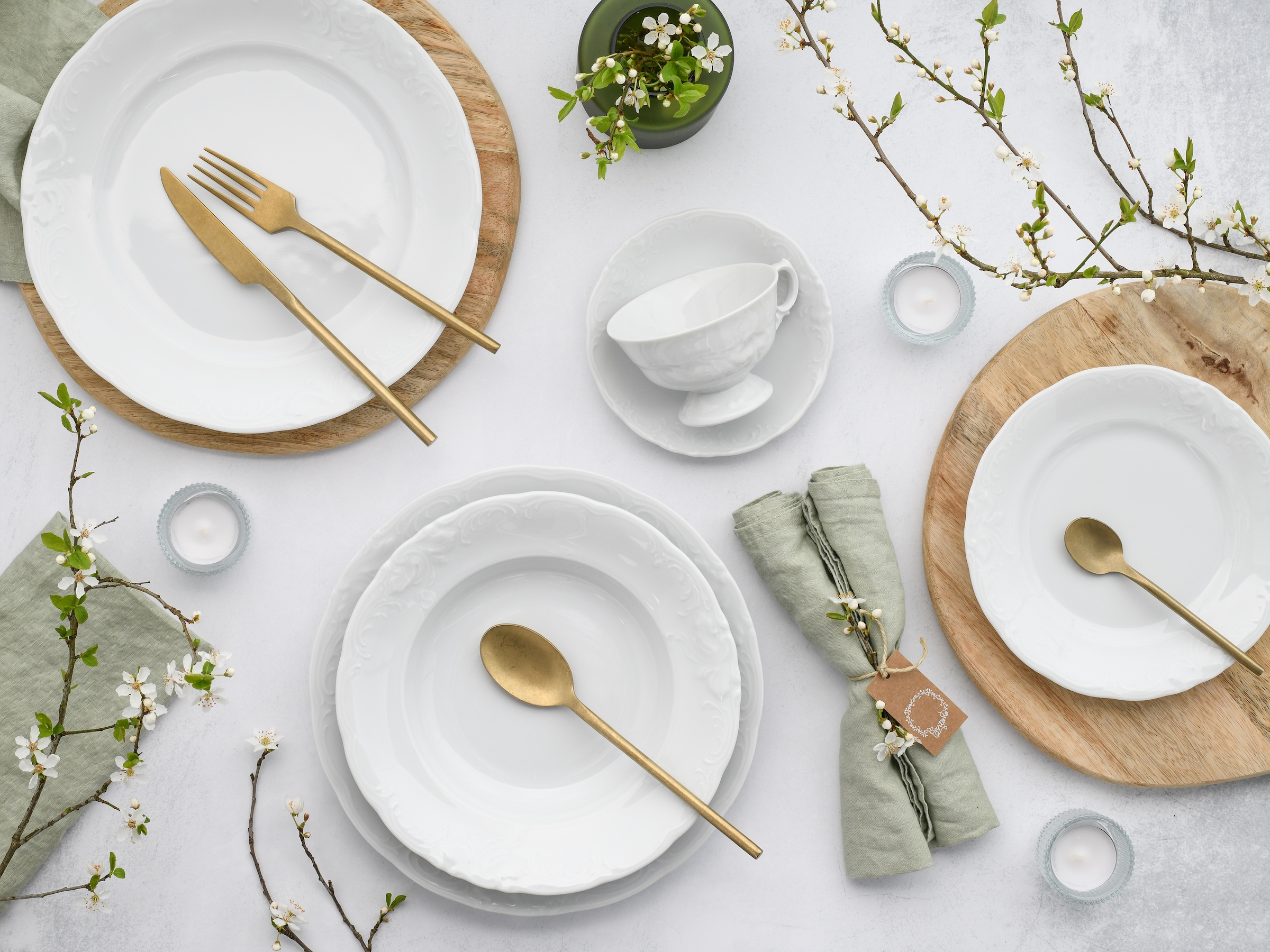 CreaTable Kombiservice »Frederike Weiss, Service 30-tlg.« Klassisch, Zeitlos