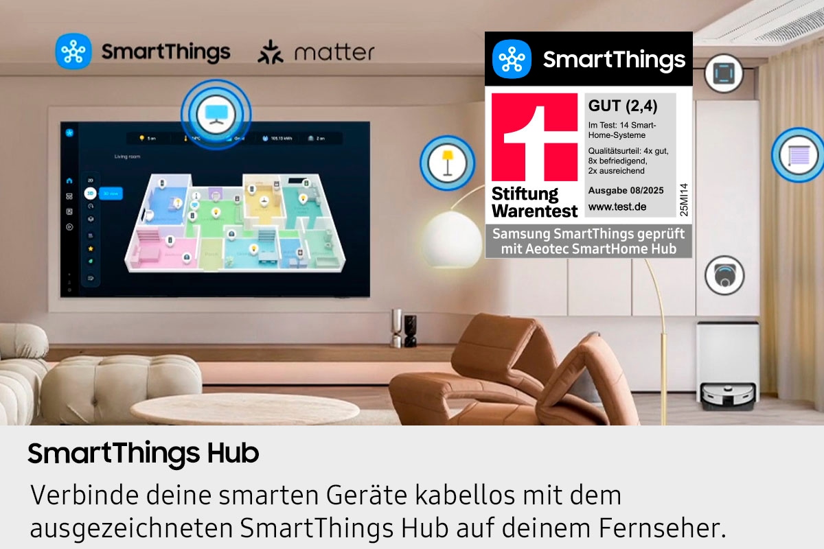 Samsung LED-Fernseher »GU75U8079FU«, 4K Ultra HD, Smart-TV, Crystal UHD, Q-Symphony, Dolby Surround Sound, Triple Tuner, Smart-Hub