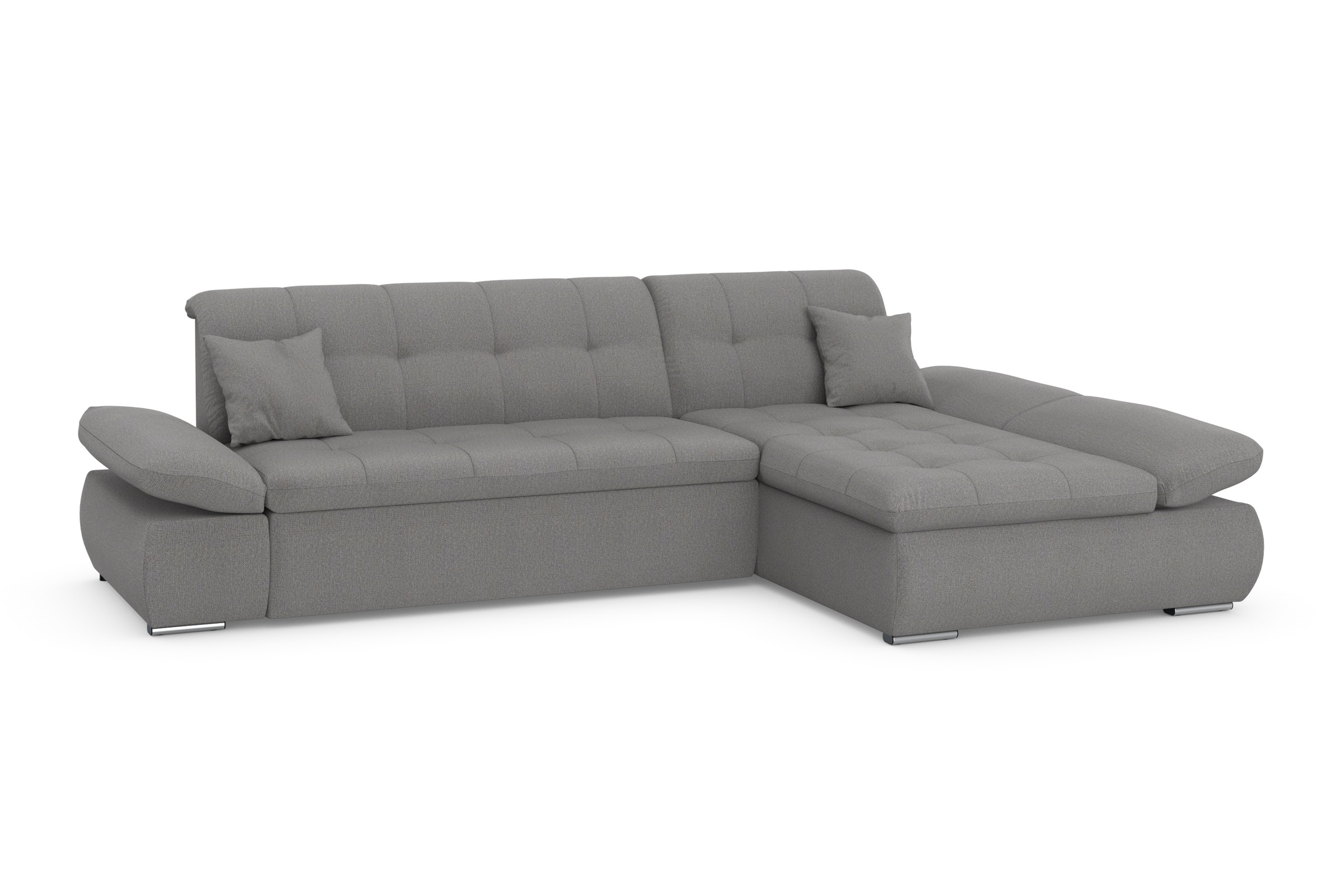 DOMO collection Ecksofa »Moric, L-Form, XXL-Sofa - Breite 300cm«, wahlweise mit Bettfunktion und Armteilverstellung, dunkelgrau
