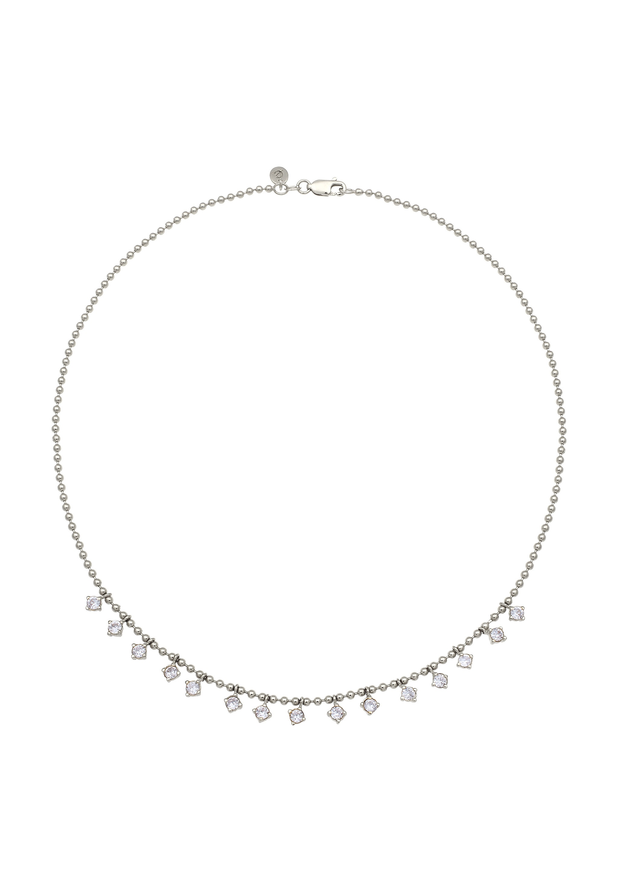 Elli Premium Silberkette »Halskette Kugelkette mit Zirkonia Weiß 925 Sterling Silber«