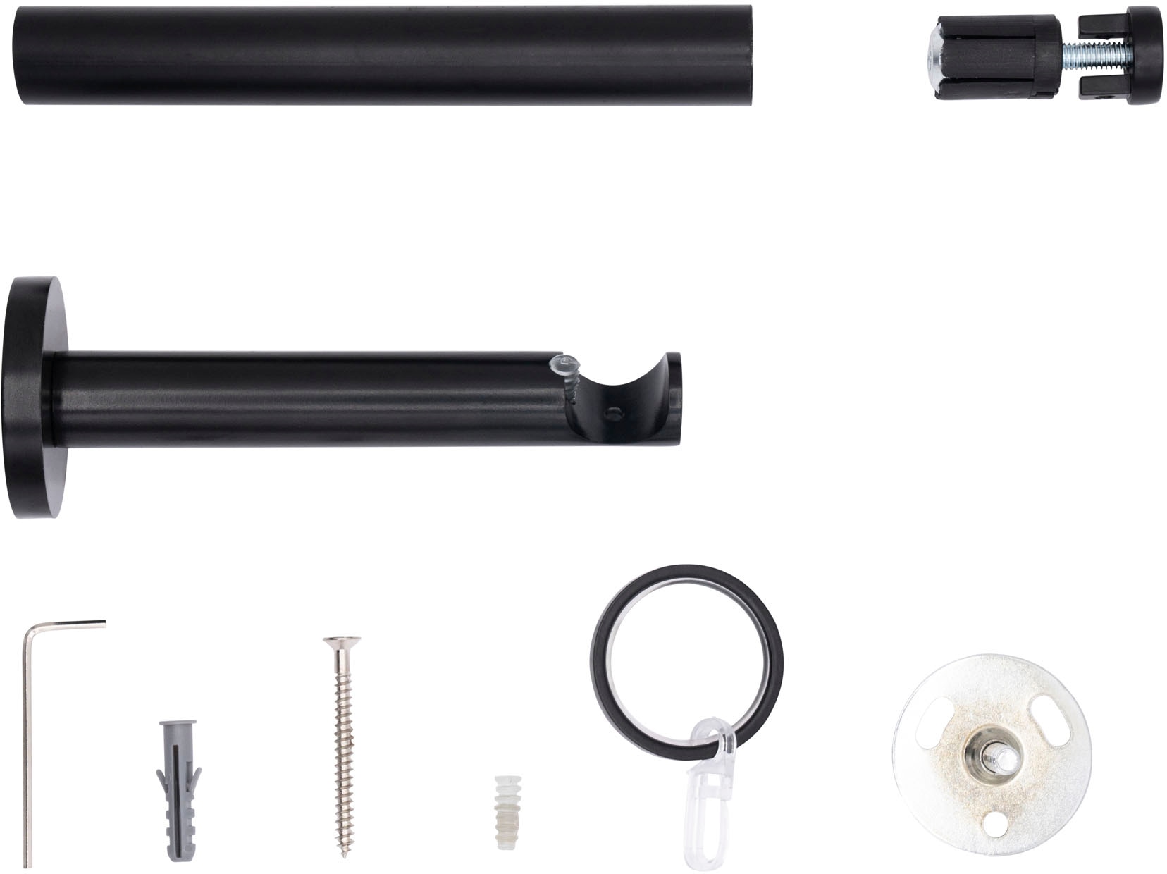 mydeco Gardinenstange »20mm Match Wandträger 12 cm«, 1 läufig-läufig, Fixmaß