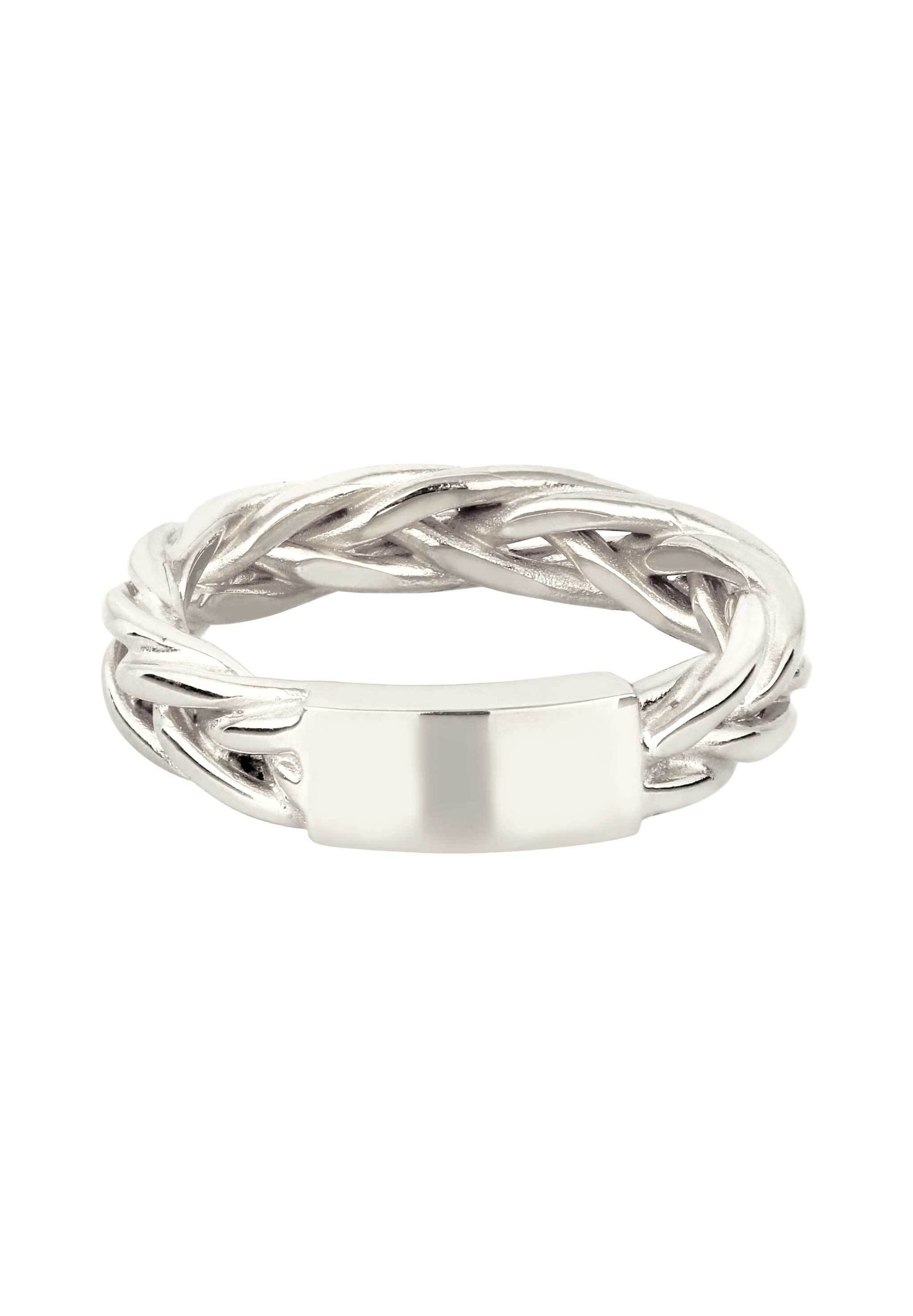 Kuzzoi Silberring »Ring Bandring Zopfkette Design 925 Sterling Silber«