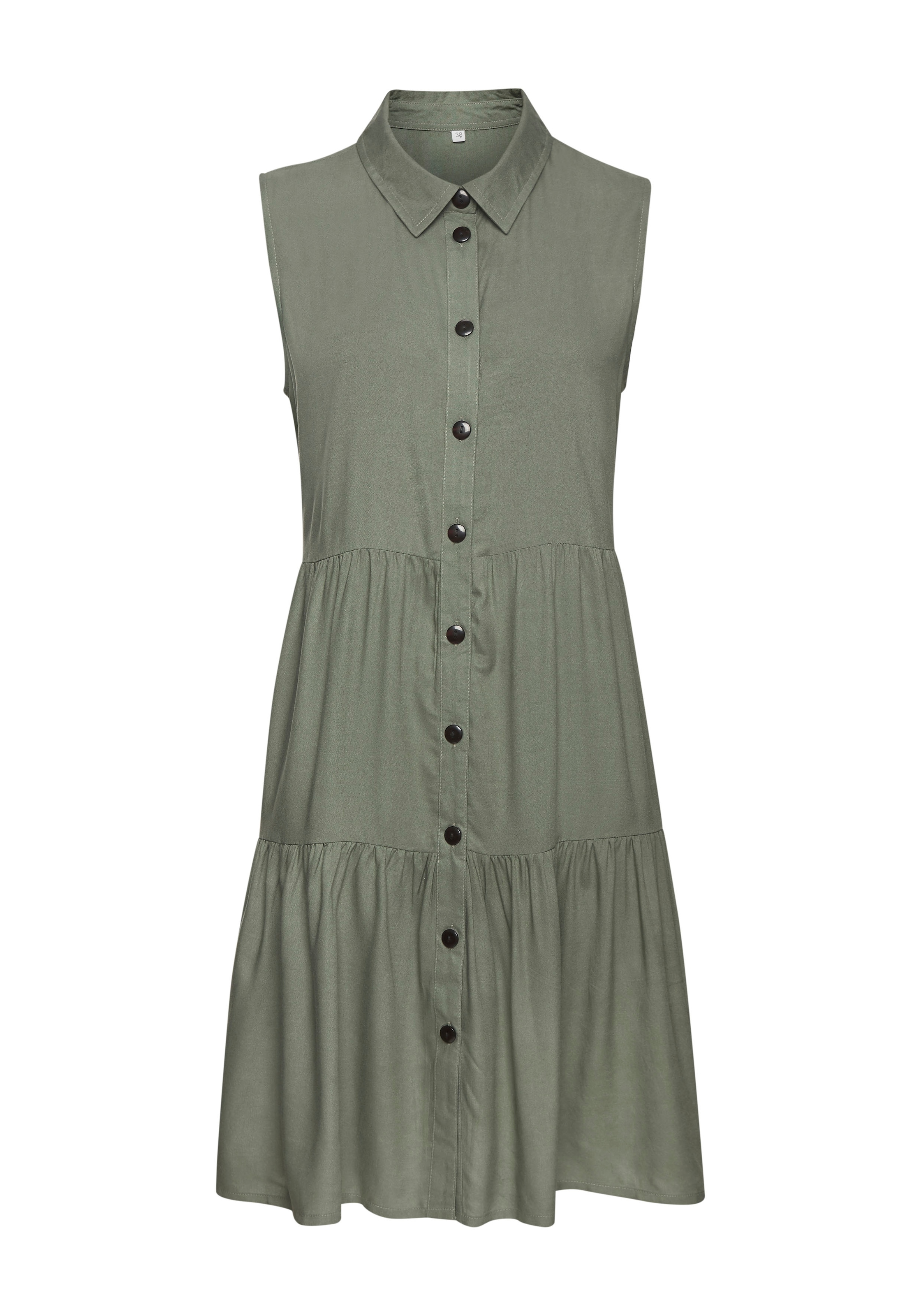 Vivance Sommerkleid, aus gewebter Viskose, Blusenkleid mit Knopfleiste und Hemdblusenkragen