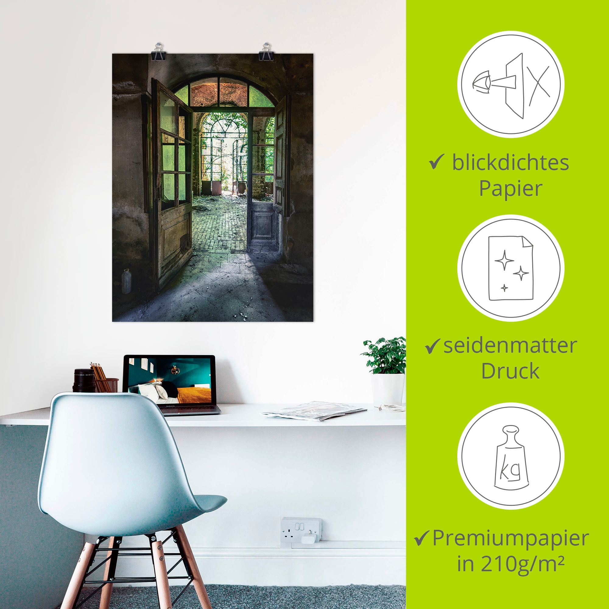 Artland Wandbild »Lost Place - alte Tür Fenster« Fenster & Türen 1 Stk. tlg. als Alubild, Leinwandbild, Poster in verschied. Größen