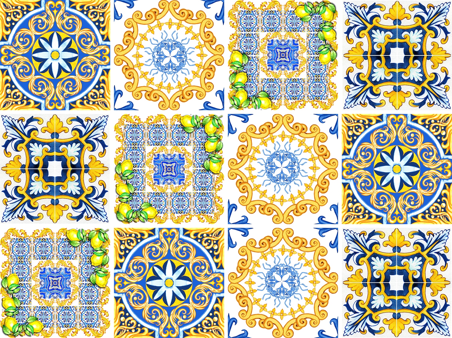 queence Fliesenaufkleber »Ornamente bunt«, (12 St.), Stickerfliesen, selbstklebend, Sticker, 12er Set