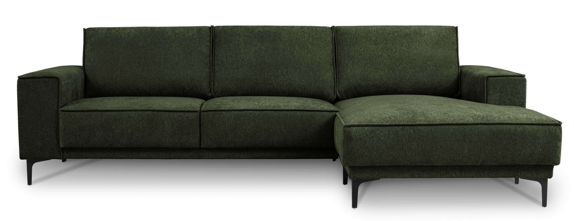 Places of Style Ecksofa »Polsterecke Oland, Struktur, Flachgewebe, Luxus-Microfaser, Boucle«, L-Form, 280 cm, Wellenunterfederung, Skandi-Design, Metallfüße