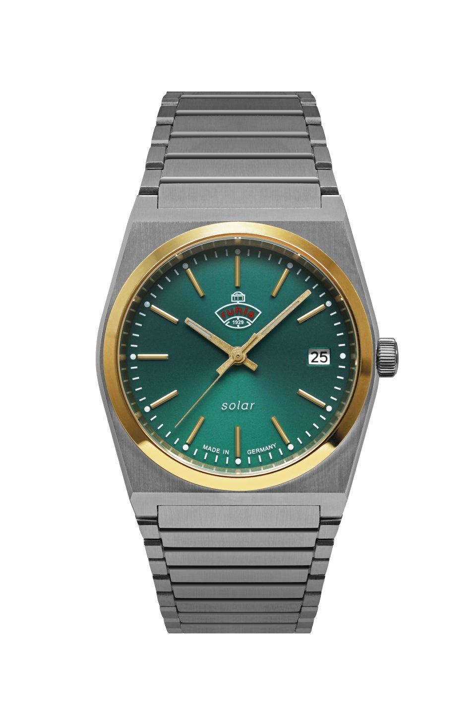 ruhla Solaruhr »Space Control Damen, 4643M4«, Armbanduhr, Damenuhr, Datum, Leuchtzeiger, Saphirglas, Made in Germany