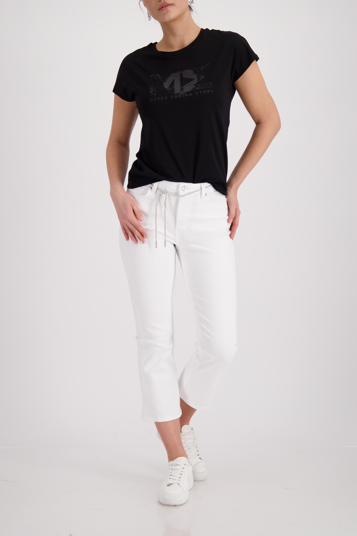 Monari T-Shirt »Shirt Basic Schmuck« Regular fit mit Strasssteinen