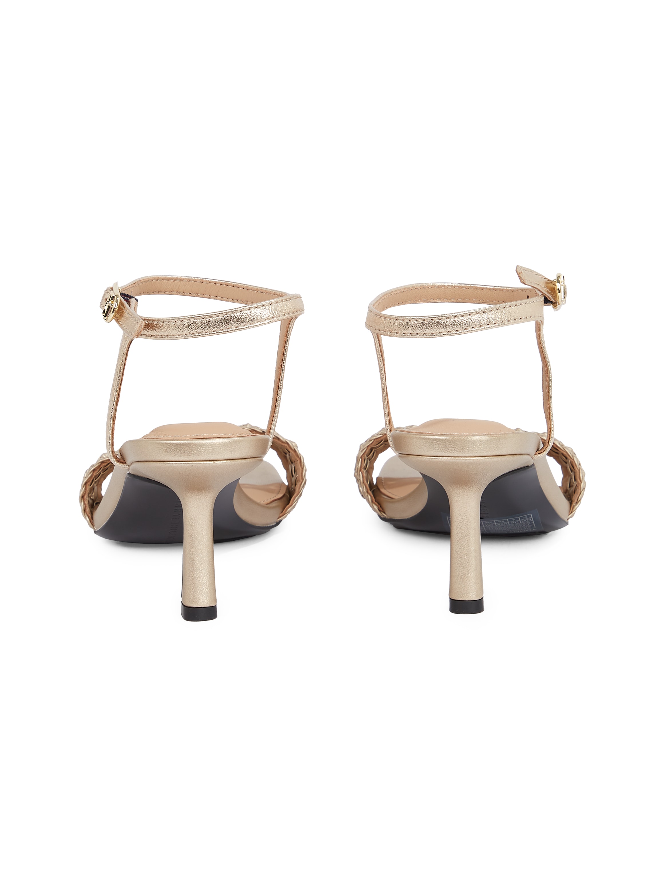 Tommy Hilfiger Sandalette »METALLIC LTHR KITTEN SANDAL«, Stilettoabsatz, Festtagsschuh, Abendschuh mit Bandage in Flechtoptik