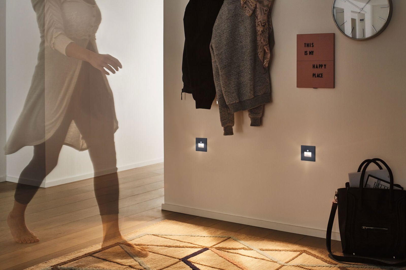 Paulmann LED Einbauleuchte »LED Wandeinbauleuchte Edge Quadro 1,2W 25lm 230V 2700K« 1 Stk. Warmweiß Bewegungsmelder