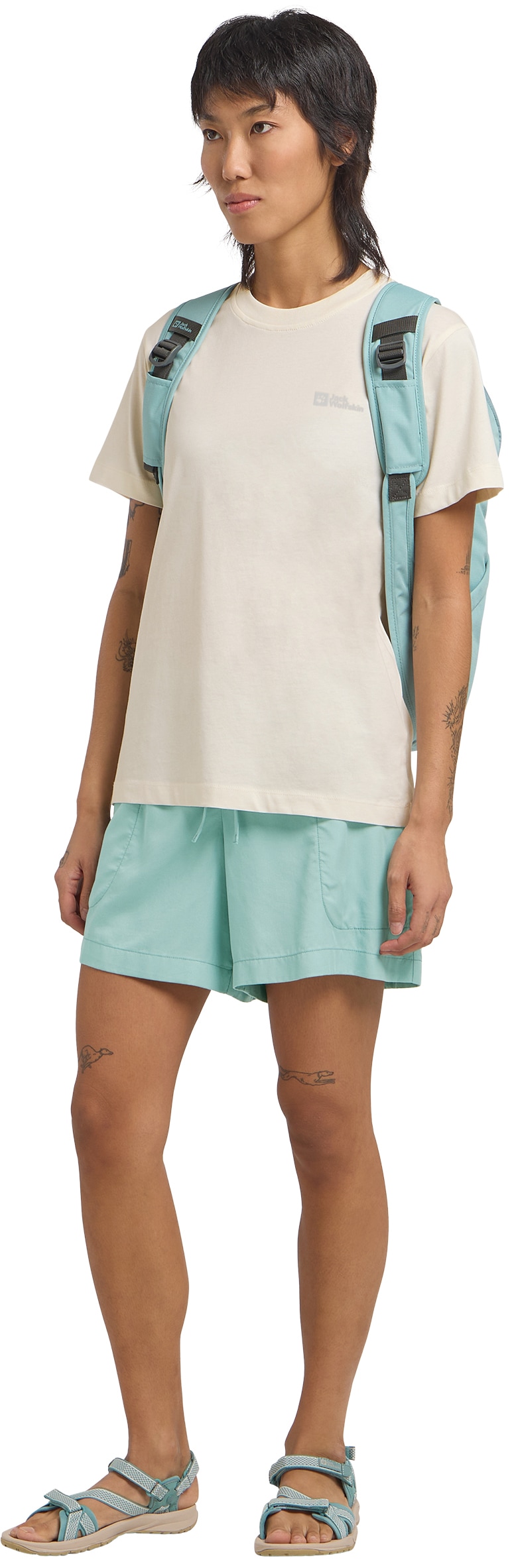 Jack Wolfskin T-Shirt »ESSENTIAL T W«, weiches, klassisches T-Shirt aus atmungsaktiver Bio-Baumwolle