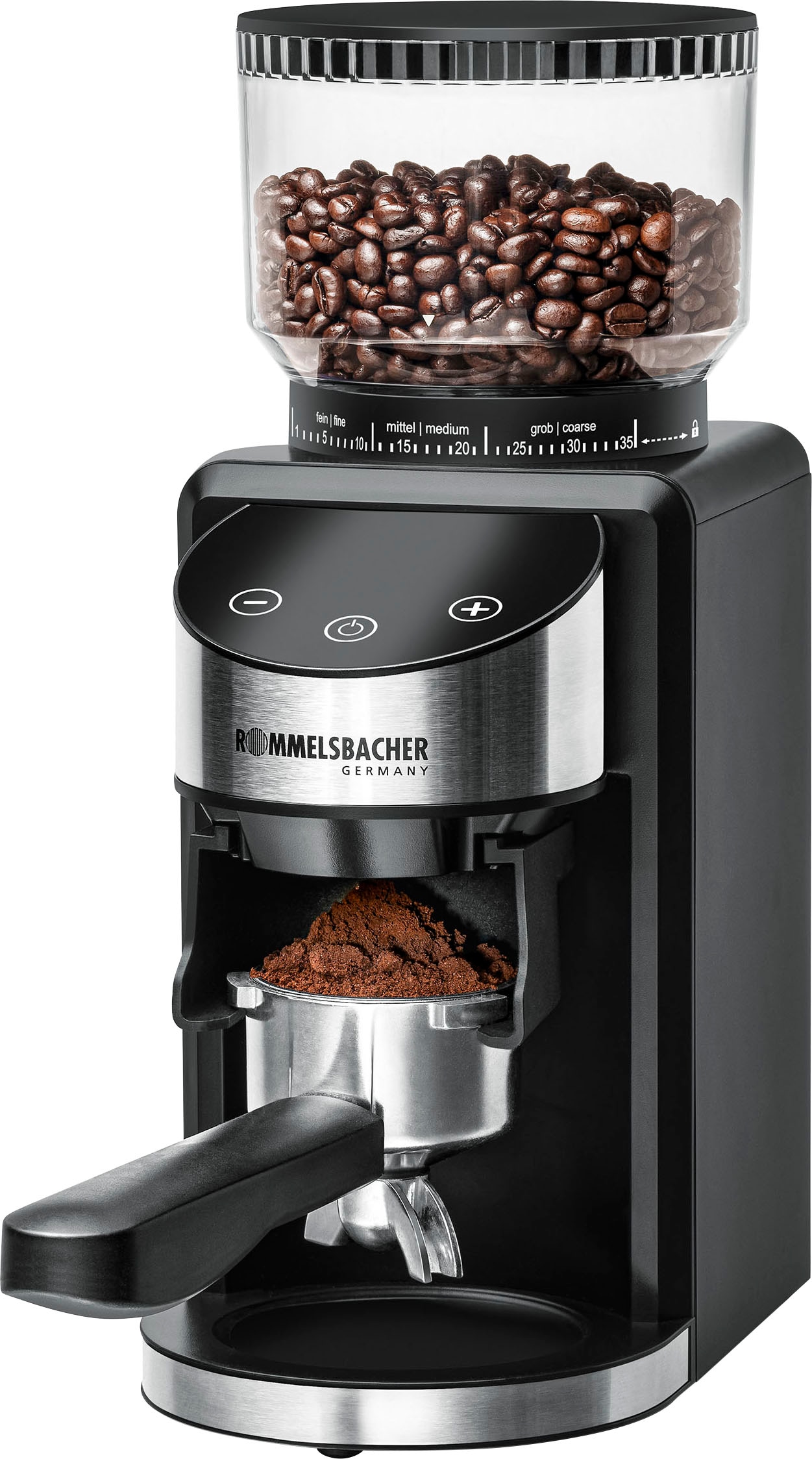 Rommelsbacher Kaffeemühle »EKM 400«, 200 W, Kegelmahlwerk, 220 g  Bohnenbehälter, mit Kegelmahlwerk, Antistatik-Funktion, 35 Mahlgrade jetzt  kaufen bei OTTO