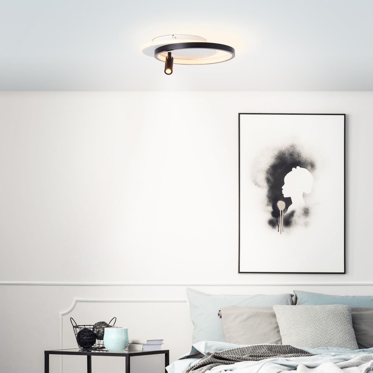 Brilliant Deckenleuchte »Eunomia«, 1 flammig, schwenkbar, dimmbar - 35x30cm - 2500 Lumen, 3000 Kelvin, warmweiß