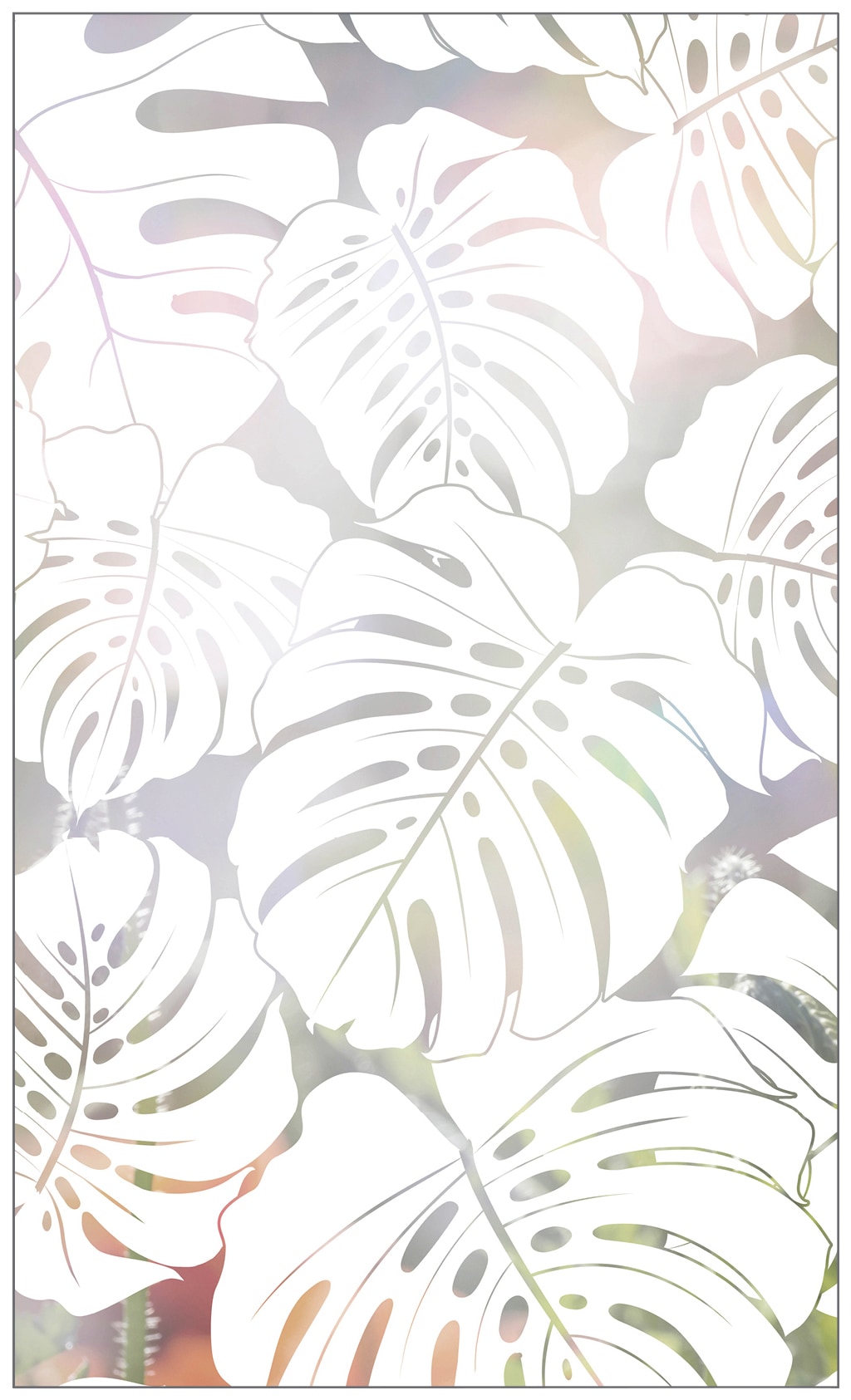 MySpotti Fensterfolie »Look Monstera white«, halbtransparent, glattstatisch haftend, 60 x 100 cm, statisch haftend