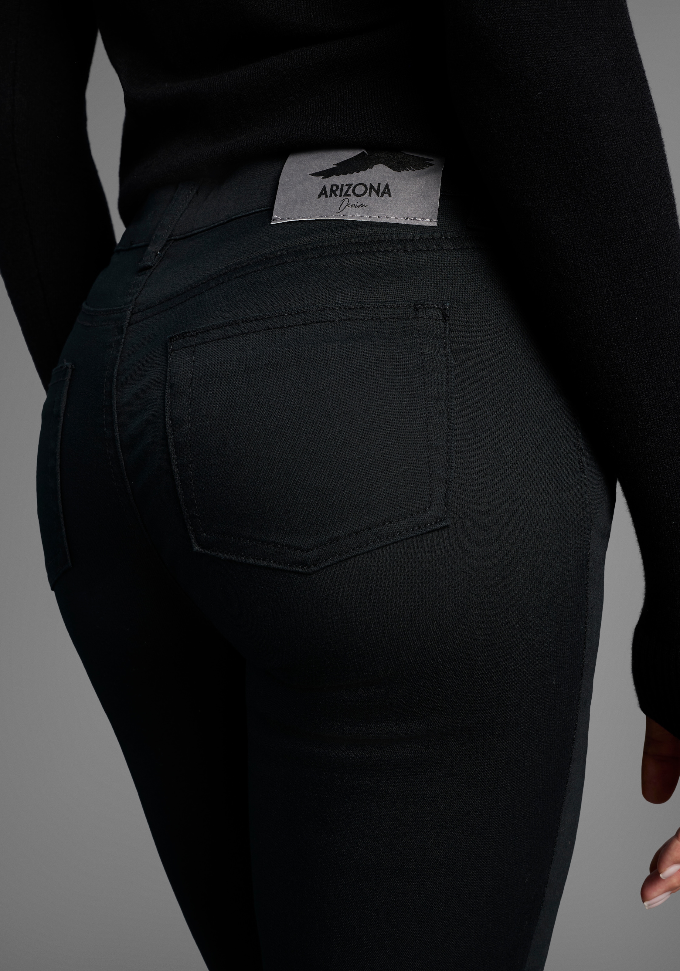 Arizona Slim-fit-Jeans »Shaping«, enge Passform, Röhrenjeans, Used-Look-Waschung, hohe Leibhöhe