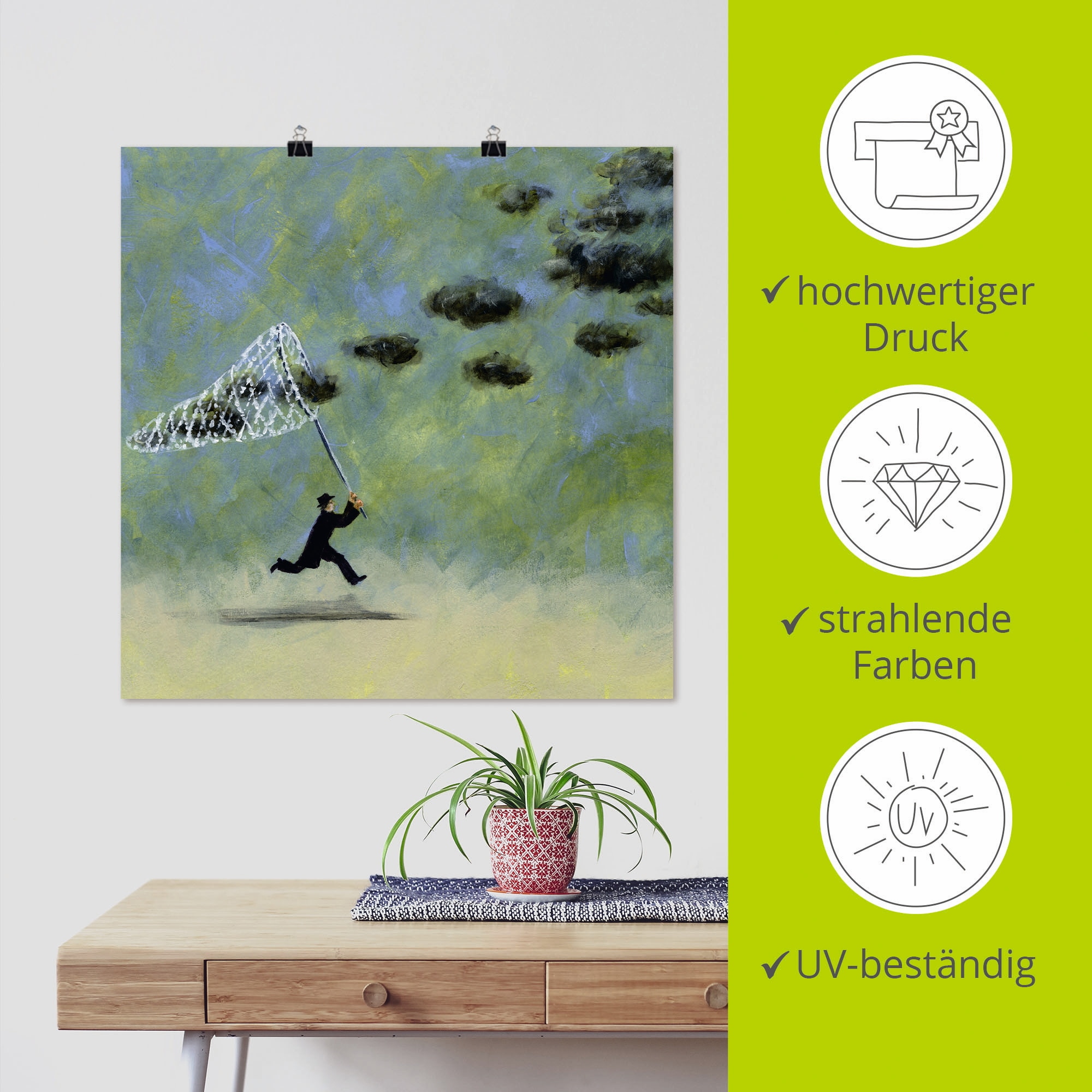 Artland Wandbild »Wolkenfänger« Mann 1 Stk. tlg. als Leinwandbild, Poster, Wandaufkleber in verschied. Größen