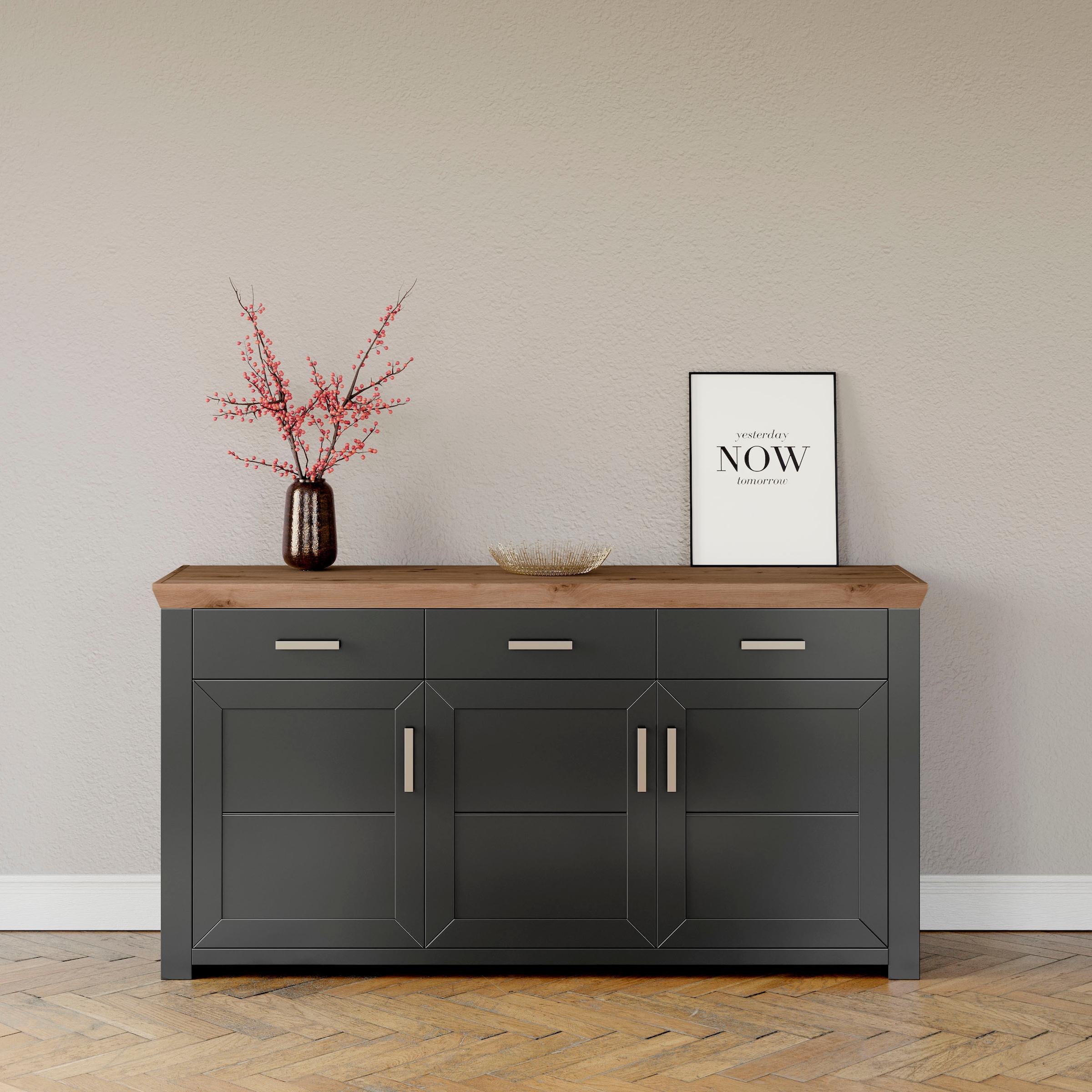 Sideboard »York«, Typ 52, in 3 Farbvarianten, Landhaus-Stil, B 184 x H 95 cm