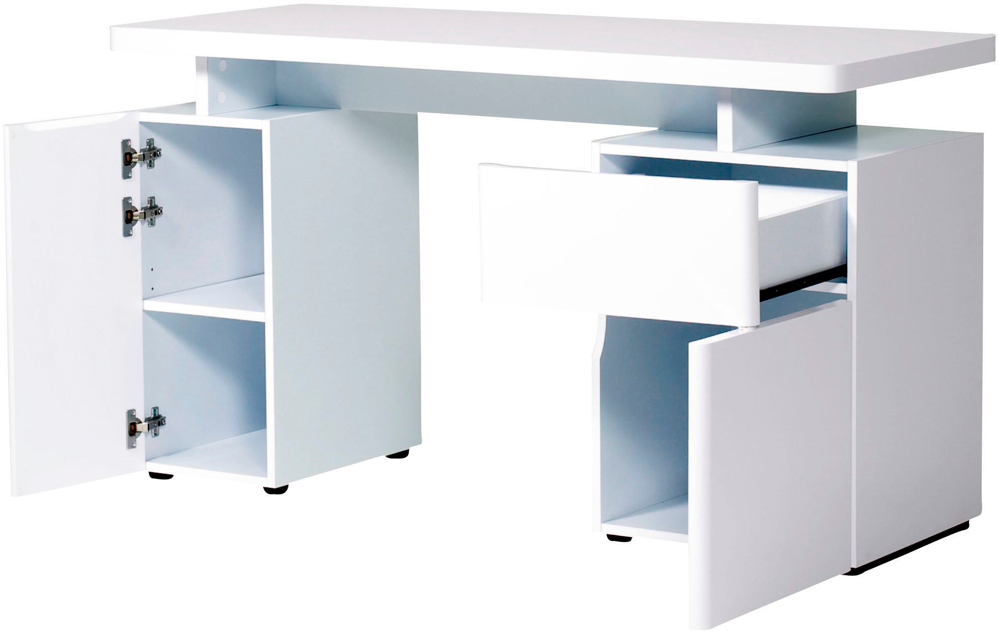 Jahnke Schreibtisch »CU-LIBRE 140«, (1 St.), Platzsparender Arbeitsplatz, mit 1 Schublade und 2 Türen, 135 cm