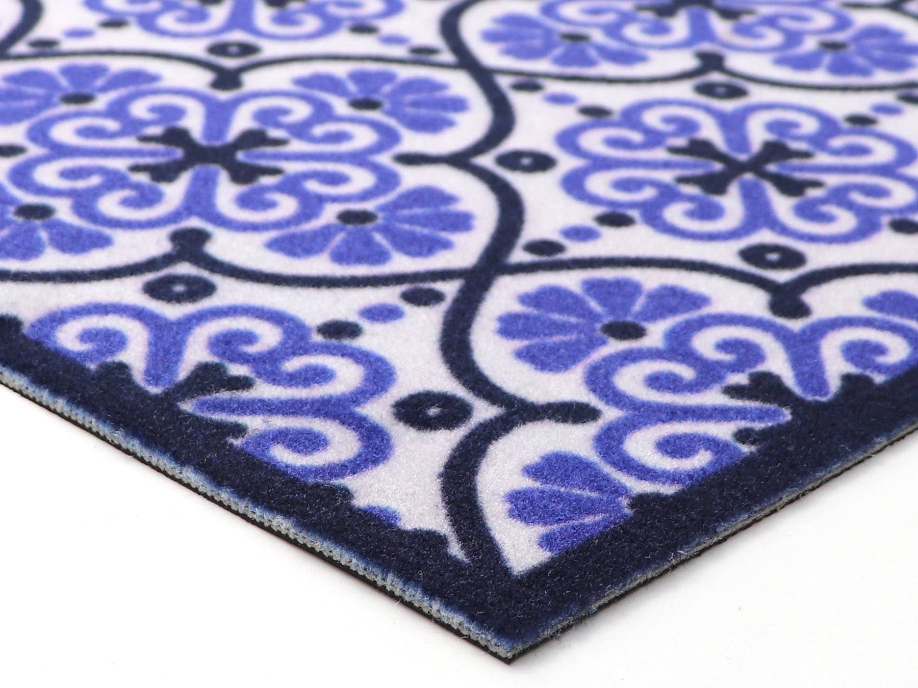 Primaflor-Ideen in Textil Küchenläufer »LISSABON, Made in Belgium«, rechteckig, 5 mm Höhe, Motiv Ornamente, Fliesen Design, rutschhemmend, waschbar, Küche