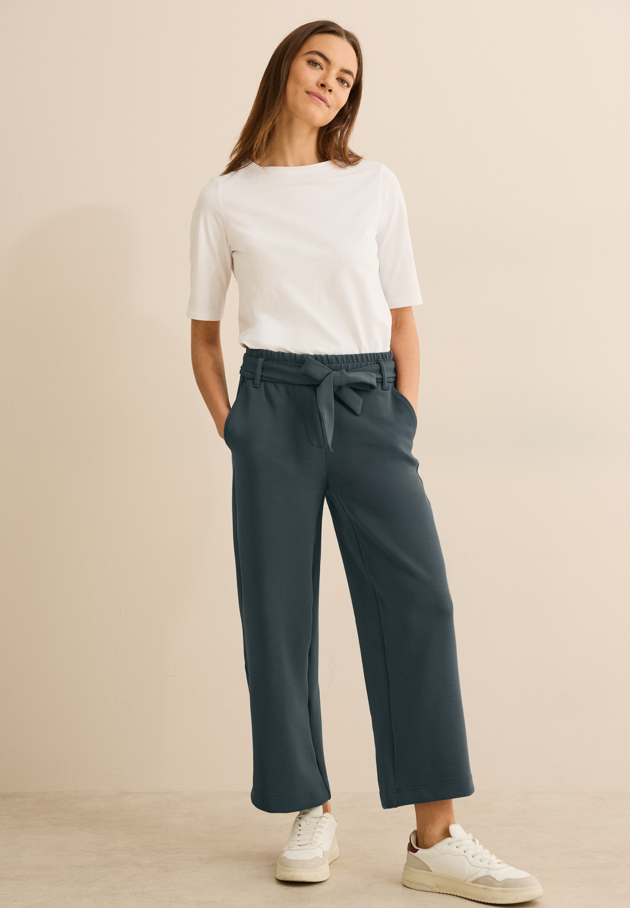 Cecil Stoffhose »Style Neele«, mit Bindegürtel und elastischem Bund