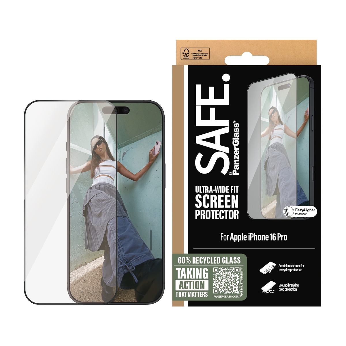 Displayschutzglas »Ultra-Wide Fit Screen Protection«, für Apple iPhone 16 Pro,...