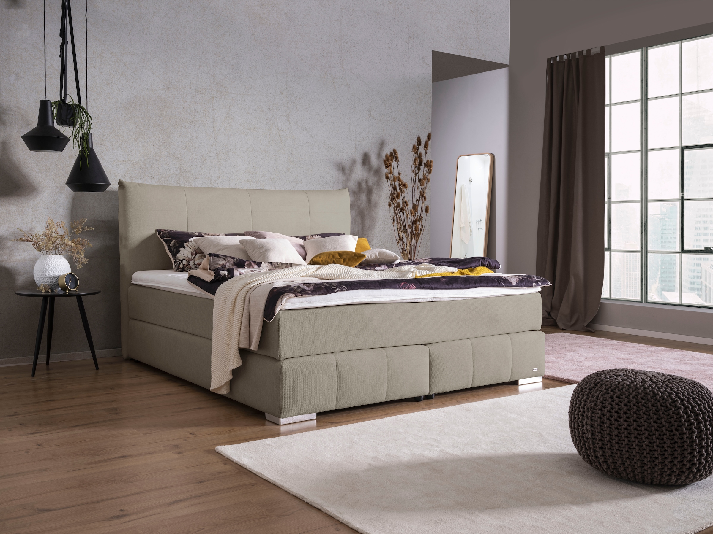 alina Boxspringbett »Luga« 188 cm breit, inkl. Matratze und Komfortschaum-Topper