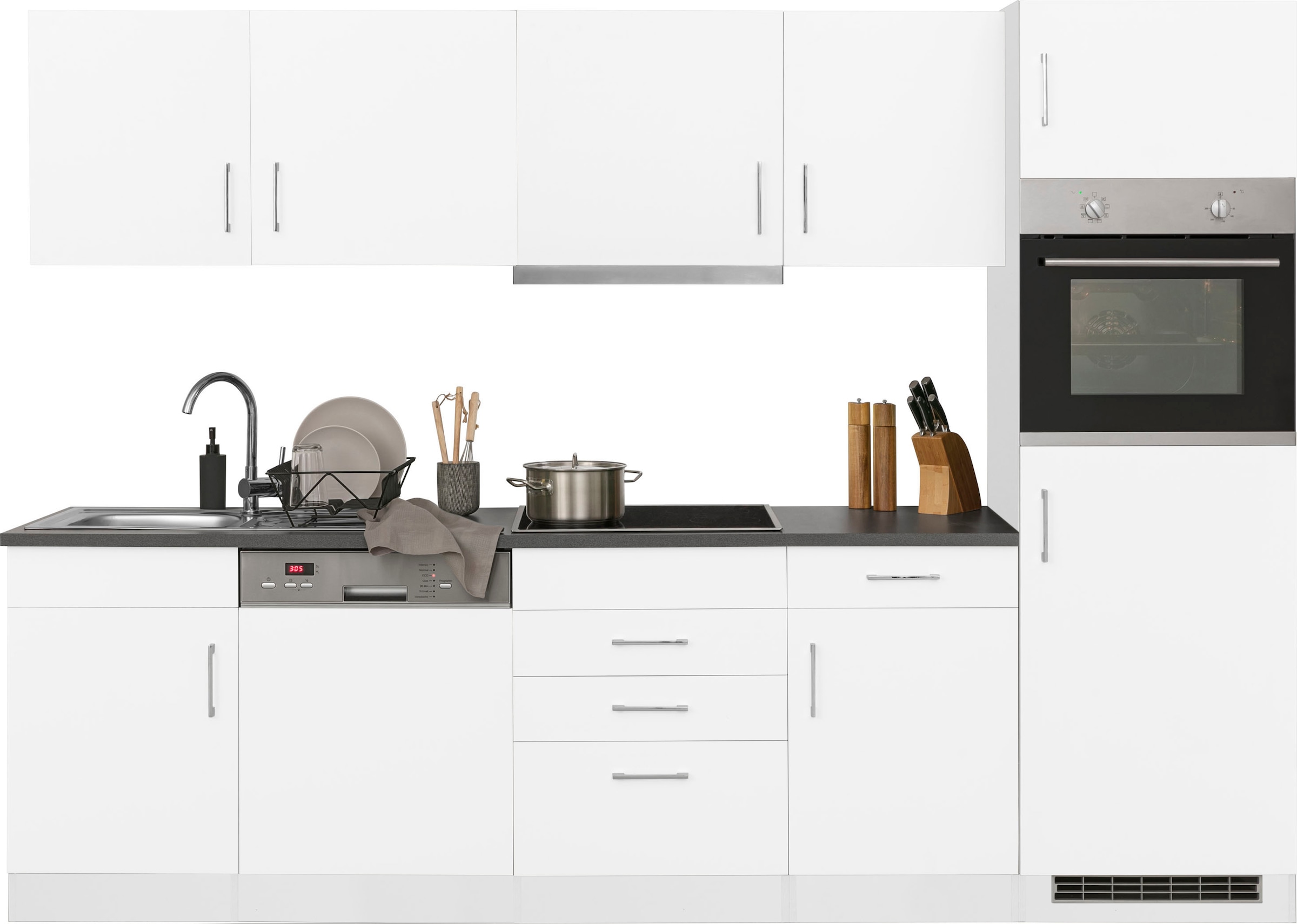 HELD MÖBEL Küchenzeile »Paris«, mit E-Geräten, Breite 280 cm, wahlweise mit  Induktionskochfeld kaufen bei OTTO