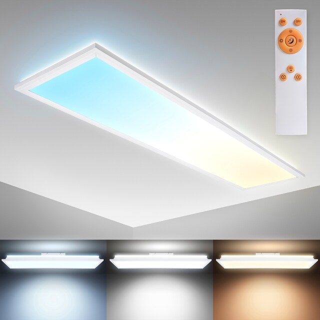 B.K.Licht LED Deckenleuchte, mit Fernbedienung und  Hintergrundbeleuchtungseffekt, 1xLED-Platine 24 Watt, 2.500lm, dimmbar  3.000 - 6.500K online bei OTTO