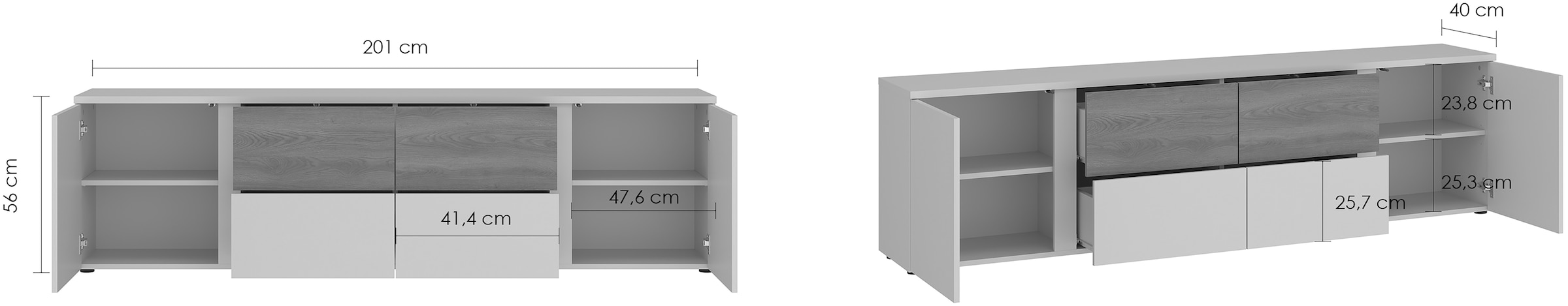 INOSIGN Lowboard »HAMM« Breite ca. 201cm