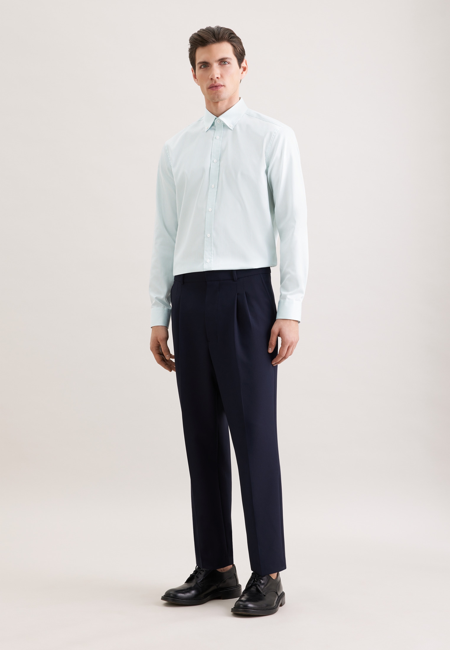 seidensticker Businesshemd »Schwarze Rose« Regular 1/1 Button-Down-Kragen Gestreift