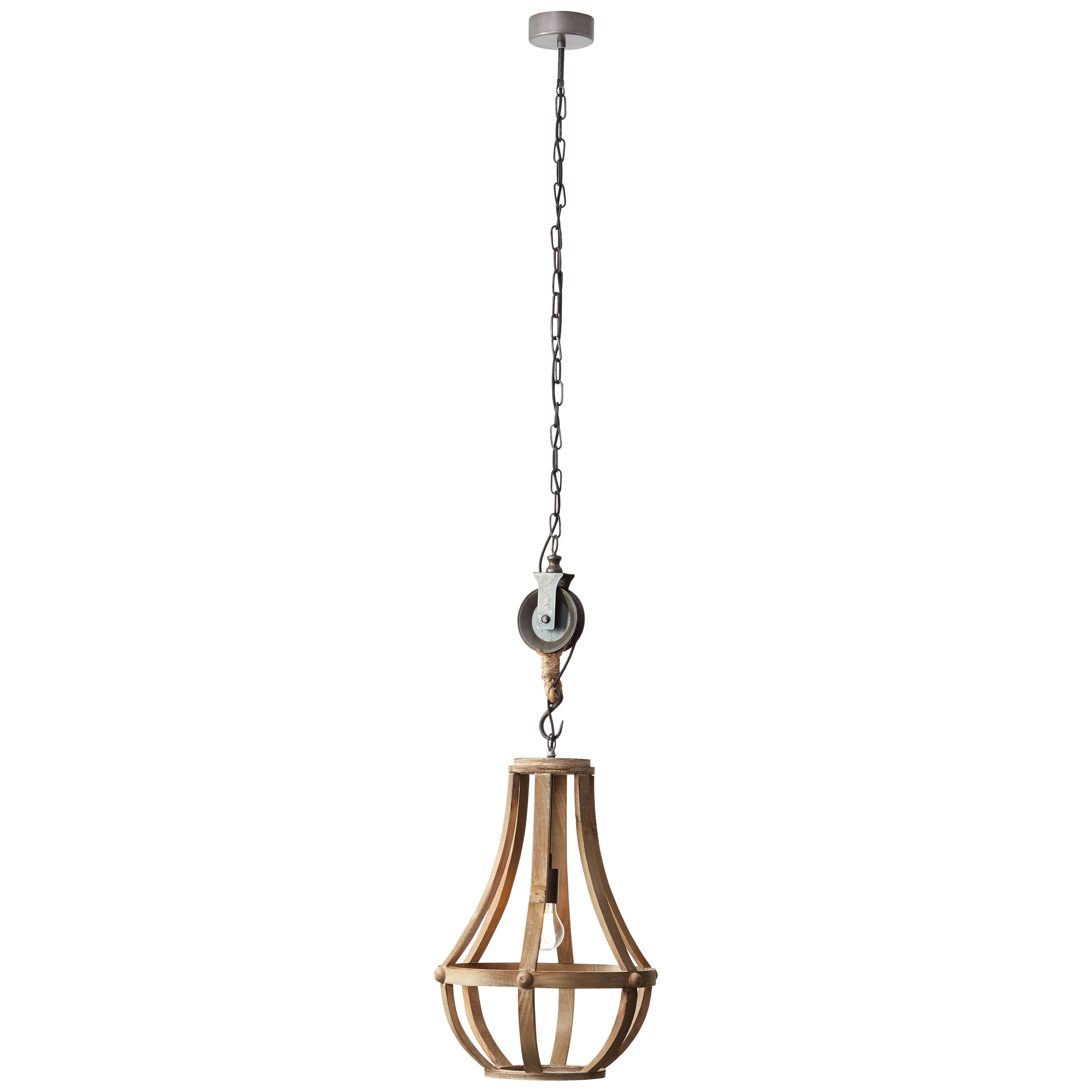 Brilliant Leuchten Church Pendelleuchte 43cm holz hell