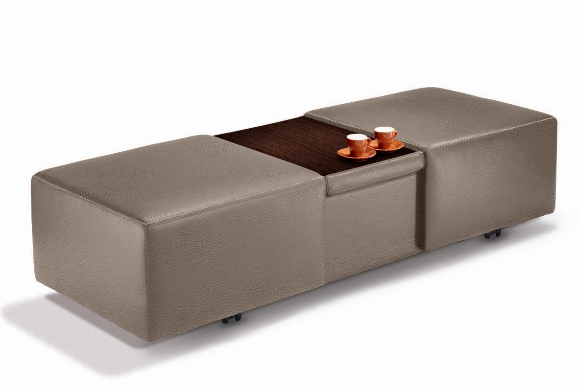 W.SCHILLIG Hocker »taboo« ausziehbar, inklusive Zwischenablage, mit Kontrastnaht