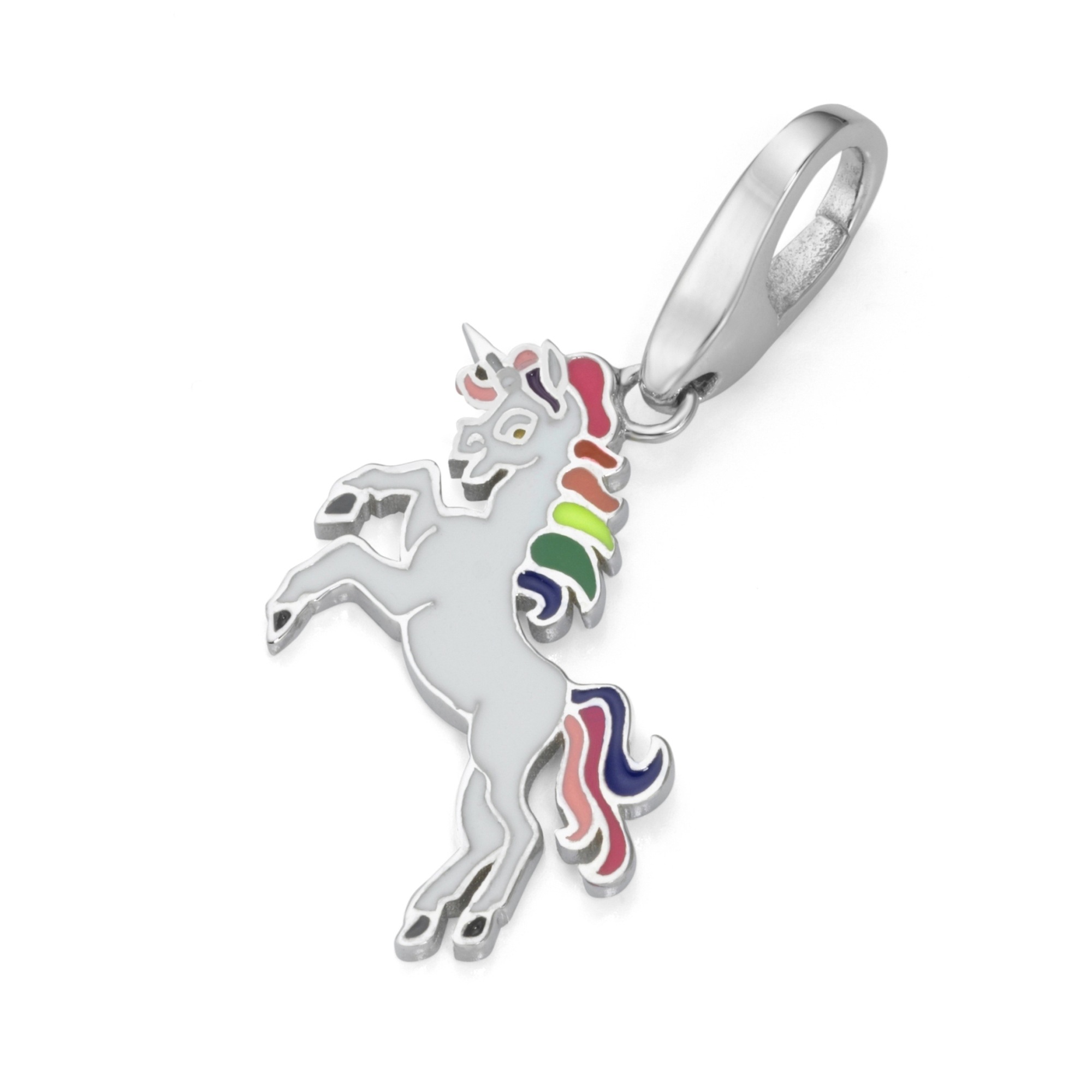 Charm-Einhänger »Charm Einhorn Regenbogen, Silber 925«