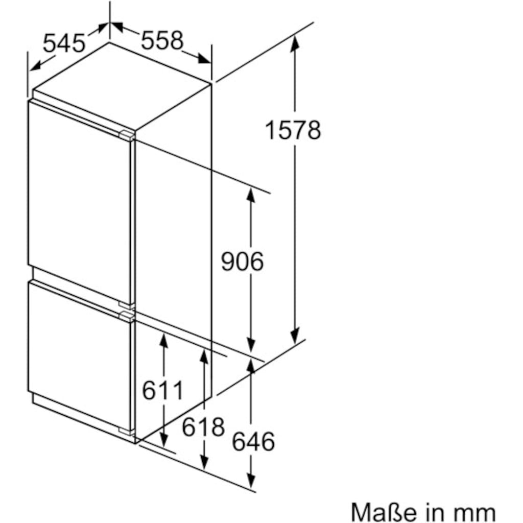 BOSCH Einbaukühlgefrierkombination »KIS77ADD0«, KIS77ADD0, 157,8 cm hoch, 55,8 cm breit