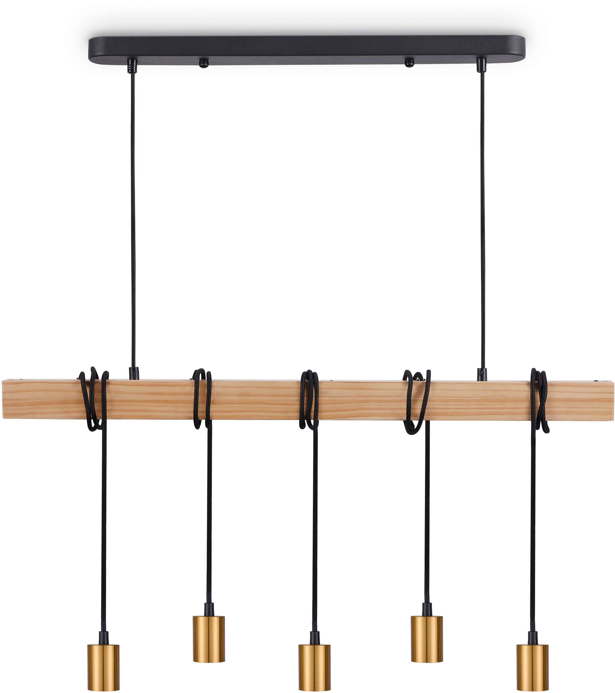 Paco Home Pendelleuchte »SINA«, Leuchtmittel E27 | ohne Leuchtmittel, LED Pendelleuchte Hängelleuchte Wohnzimmer Esszimmer Vintage Holz E27