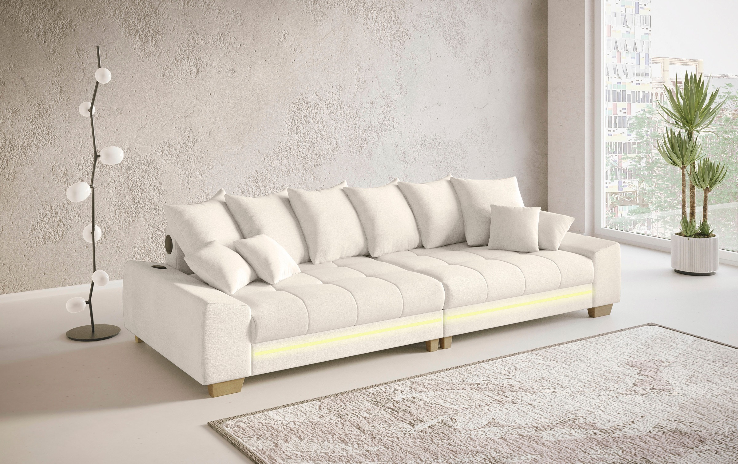 Mr. Couch Big-Sofa »Nikita II«, mit RGB-LED, Bluetooth-Soundsystem, Kaltschaum