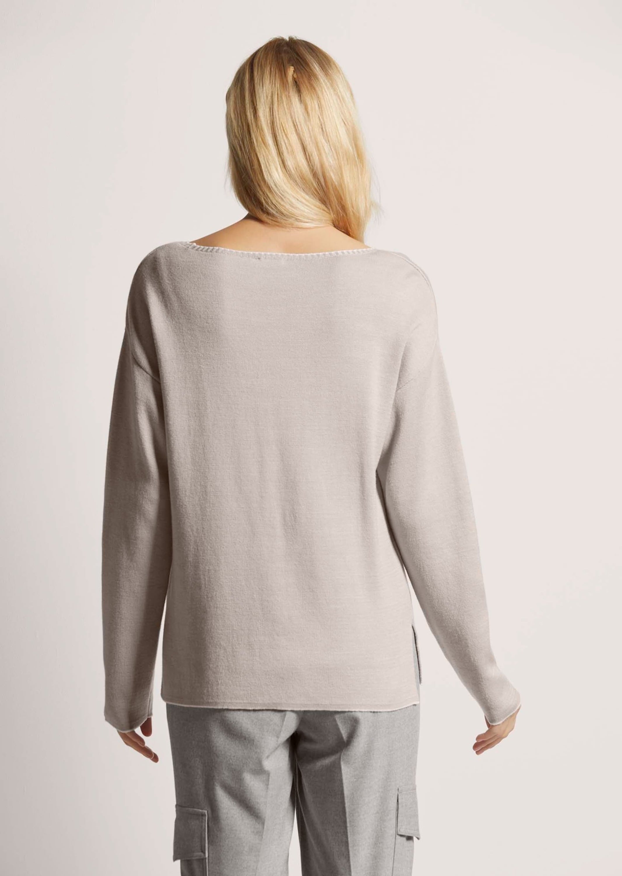 MADELEINE Longpullover »Pullover Rundhals-Pullover mit Kontrast-Details«
