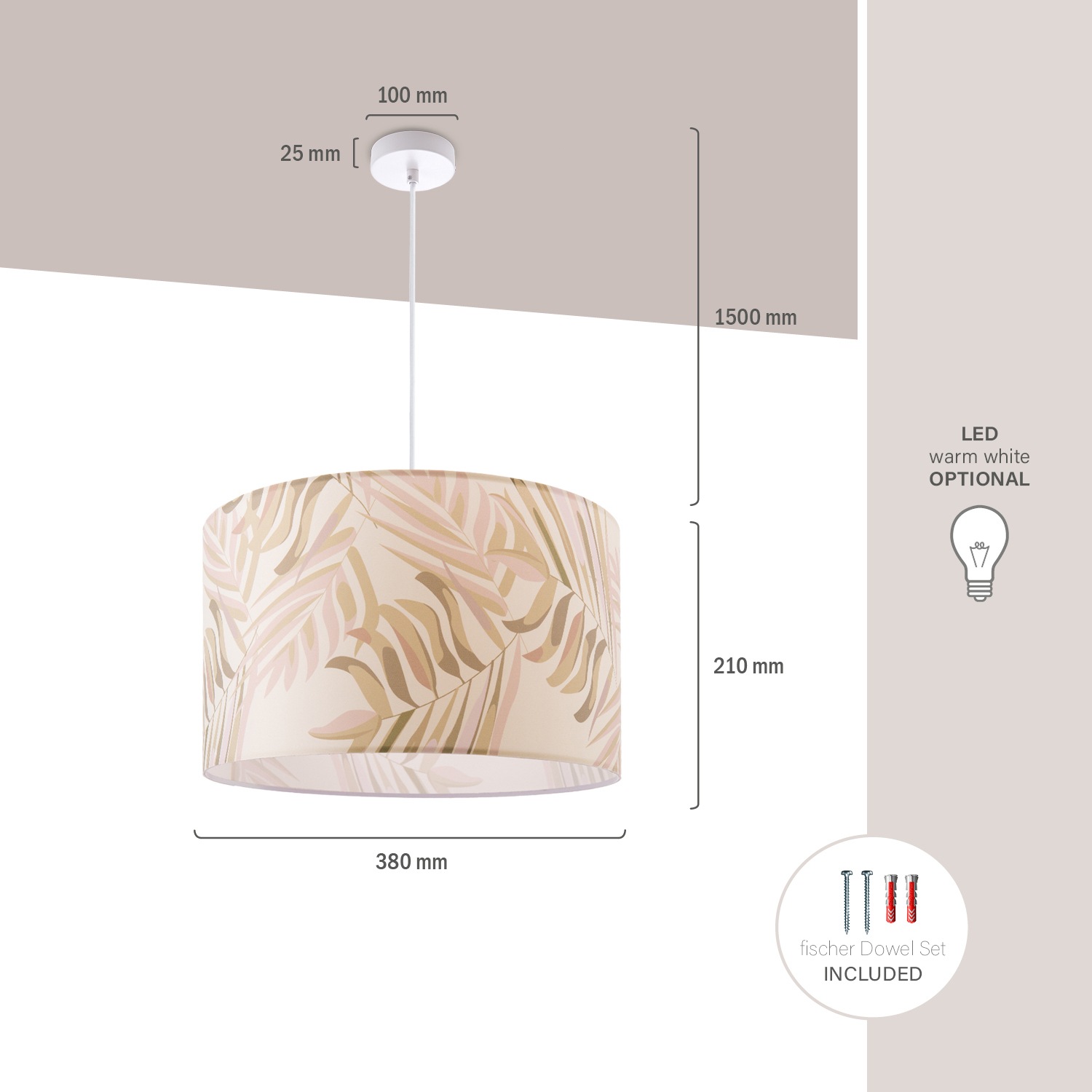 Paco Home Pendelleuchte »Kuba 126« E27 Lampenschirm Esstisch Hängelampe Wohnzimmer Kinderzimmer Palme